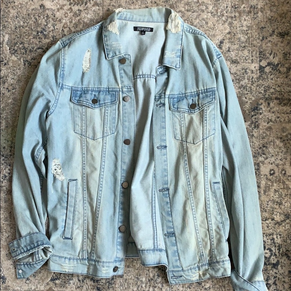 Distressed Light Washed Jean Jacket